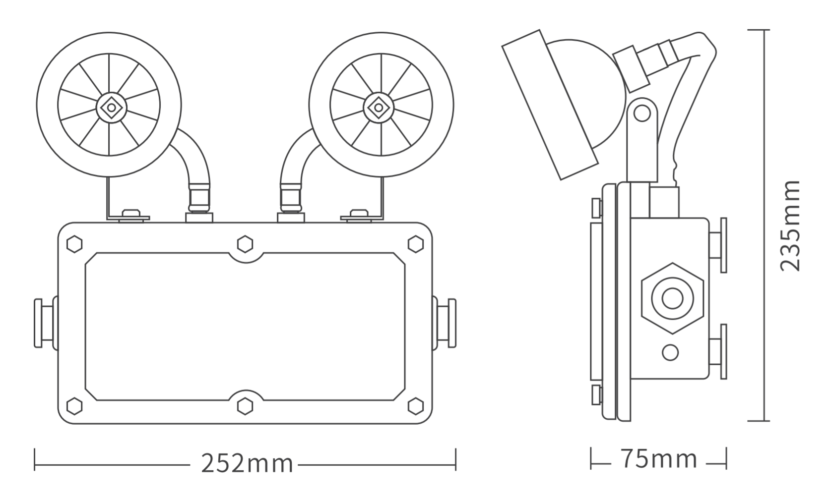 華天消防應急照明燈具尺寸